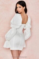 衣類 House of CB エルシー ホワイト パフスリーブ コルセットドレス 0N8J613 - Image 18