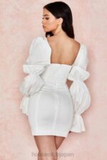 衣類 House of CB エルシー ホワイト パフスリーブ コルセットドレス 0N8J613 - Image 3