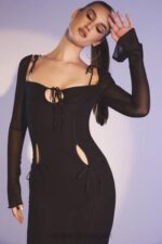 衣類 House of CB オフィーリア ブラック カットアウト ミディドレス 0N8J530 - Image 7