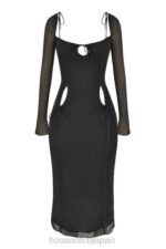 衣類 House of CB オフィーリア ブラック カットアウト ミディドレス 0N8J530 - Image 9