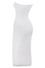 衣類 House of CB オリアナ ホワイト リブニット ストラップレス ミディドレス 0N8J444 - Image 11
