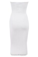 衣類 House of CB オリアナ ホワイト リブニット ストラップレス ミディドレス 0N8J444 - Image 3