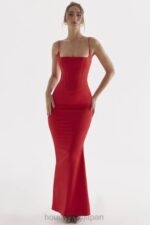 衣類 House of CB オリヴェットレッドローズサテンコルセットマキシドレス 0N8J291 - Image 9