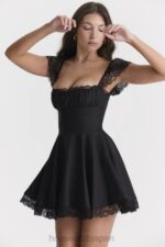 衣類 House of CB カイア ブラック Aライン ミニドレス 0N8J287 - Image 12
