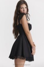 衣類 House of CB カイア ブラック Aライン ミニドレス 0N8J287 - Image 3