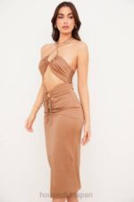 衣類 House of CB カシア キャラメルカットアウト ミディドレス 0N8J545 - Image 9