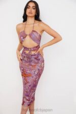 衣類 House of CB カシア パープル スワール カットアウト ミディドレス 0N8J570 - Image 11