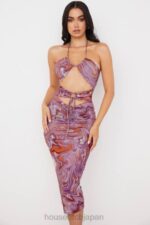 衣類 House of CB カシア パープル スワール カットアウト ミディドレス 0N8J570 - Image 12