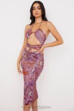 衣類 House of CB カシア パープル スワール カットアウト ミディドレス 0N8J570 - Image 15