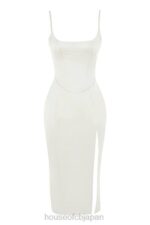 衣類 House of CB カシミラ アイボリー サテン コルセット ミディドレス 0N8J522 - Image 6