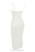 衣類 House of CB カシミラ アイボリー サテン コルセット ミディドレス 0N8J522 - Image 7