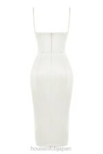 衣類 House of CB カシミラ アイボリー サテン コルセット ミディドレス 0N8J522 - Image 8