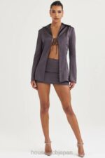 衣類 House of CB カタリナ シャドーサテンAラインミニスカート 0N8J936 - Image 7