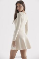 衣類 House of CB カプリス クリーム 可憐なニット ミニドレス 0N8J298 - Image 3