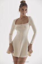 衣類 House of CB カプリス クリーム 可憐なニット ミニドレス 0N8J298 - Image 6