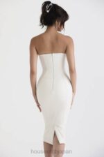 衣類 House of CB カミラ アイボリー ビーガン レザー ストラップレス ドレス 0N8J381 - Image 11