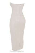衣類 House of CB カミラ アイボリー ビーガン レザー ストラップレス ドレス 0N8J381 - Image 4