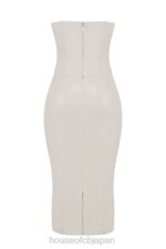 衣類 House of CB カミラ アイボリー ビーガン レザー ストラップレス ドレス 0N8J381 - Image 5