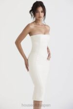 衣類 House of CB カミラ アイボリー ビーガン レザー ストラップレス ドレス 0N8J381 - Image 9
