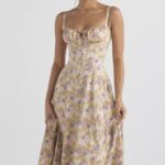 衣類 House of CB カルメン ピオニー プリント ビスチェ サンドレス 0N8J429