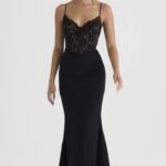 衣類 House of CB カーラブラックコルセットマキシドレス 0N8J382