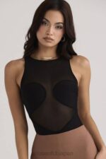 衣類 House of CB キアラブラックノースリーブ包帯ボディスーツ 0N8J718 - Image 4