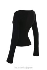 衣類 House of CB キャンディスブラックレーストリムトップ 0N8J682 - Image 9