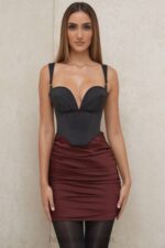 衣類 House of CB キーリーレーズンサテンシャーリングミニスカート 0N8J991 - Image 6