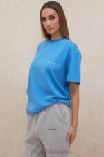 衣類 House of CB クインブルー オーバーサイズ コットンジャージー Tシャツ 0N8J788 - Image 6