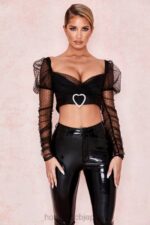衣類 House of CB クララ ギャザーメッシュハートバックルトップ 0N8J810 - Image 6