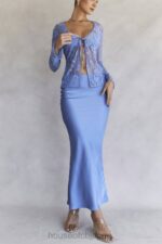 衣類 House of CB クララブルーサテンバイアスカットミディスカート 0N8J902 - Image 3