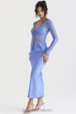 衣類 House of CB クララブルーサテンバイアスカットミディスカート 0N8J902 - Image 8