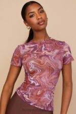 衣類 House of CB クローディ パープル スワール アシンメトリー T シャツ 0N8J750 - Image 2