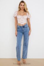 衣類 House of CB グレイシーピンクの花柄パフスリーブコルセットトップ 0N8J743 - Image 3