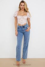衣類 House of CB グレイシーピンクの花柄パフスリーブコルセットトップ 0N8J743 - Image 4