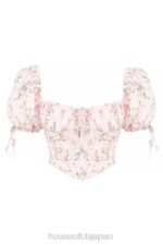 衣類 House of CB グレイシーピンクの花柄パフスリーブコルセットトップ 0N8J743 - Image 8