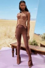 衣類 House of CB グロリエッテ チョコレート ハイウエスト 包帯パンツ 0N8J966 - Image 2
