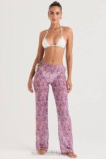 衣類 House of CB ケアラ バイオレット フローラル カットアウト パンツ 0N8J929 - Image 3