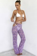 衣類 House of CB ケアラ バイオレット フローラル カットアウト パンツ 0N8J929 - Image 7