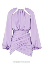 衣類 House of CB ケイト オーキッド サテン ラップ フロント ミニドレス 0N8J458 - Image 3
