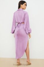 衣類 House of CB コンスタンス ライラック シルキーサテン ドレープスカート 0N8J963 - Image 9