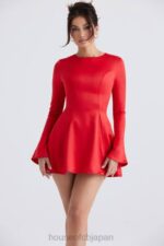 衣類 House of CB サシャ レッドサテン ミニドレス 0N8J352 - Image 6