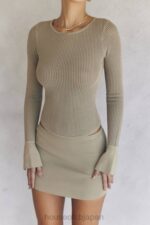 衣類 House of CB サバンナ トープ ニット ロングスリーブ トップ 0N8J709 - Image 2
