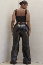 衣類 House of CB サフィー ブラック ビーガン レザー ハイウエスト パンツ 0N8J1012 - Image 4