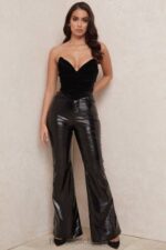 衣類 House of CB サフィー ブラック ビーガン レザー ハイウエスト パンツ 0N8J1012 - Image 9