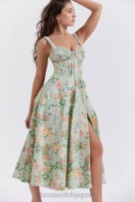 衣類 House of CB サブリナ ライト ジェイド プリント ビスチェ サンドレス 0N8J249 - Image 13
