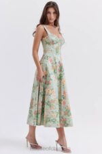 衣類 House of CB サブリナ ライト ジェイド プリント ビスチェ サンドレス 0N8J249 - Image 3