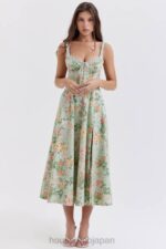 衣類 House of CB サブリナ ライト ジェイド プリント ビスチェ サンドレス 0N8J249 - Image 8