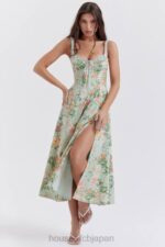 衣類 House of CB サブリナ ライト ジェイド プリント ビスチェ サンドレス 0N8J249 - Image 9