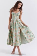 衣類 House of CB サブリナ ライト ジェイド プリント ビスチェ サンドレス 0N8J249 - Image 10